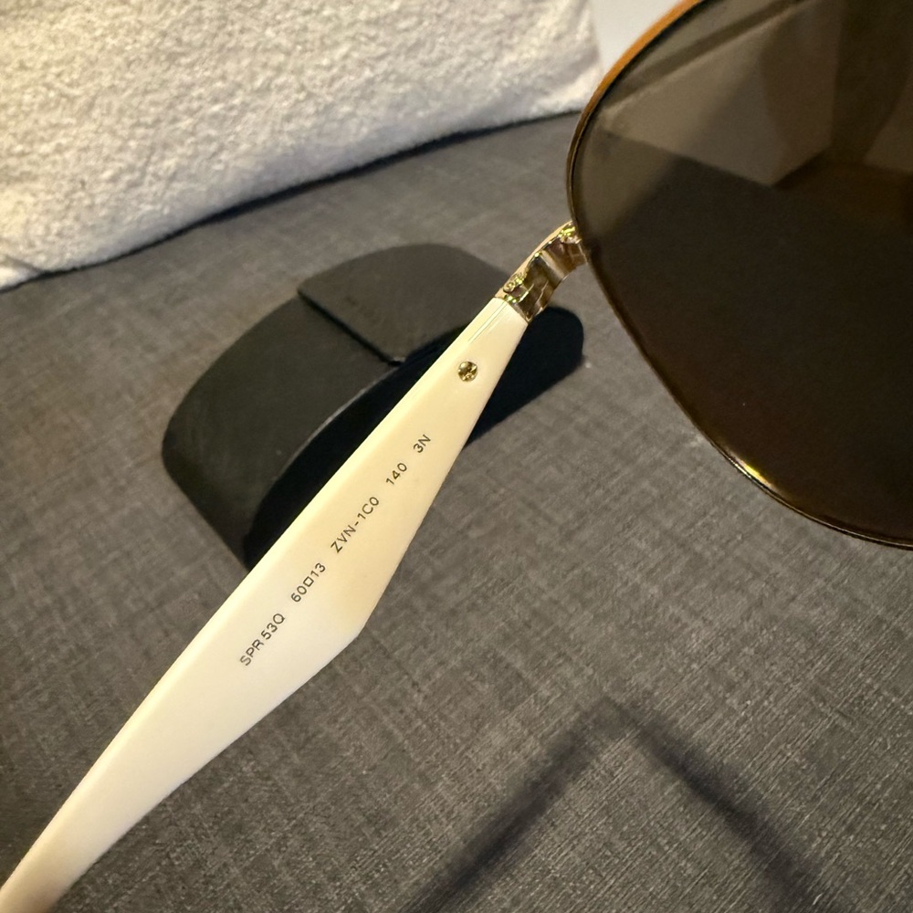 Prada Gold Aviator Sunglasses with Black Case - Picture 3 of 5